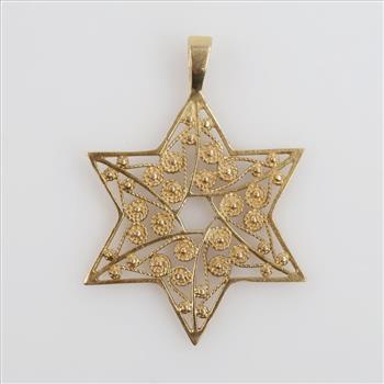 14kt Gold Filigree Star Pendant
