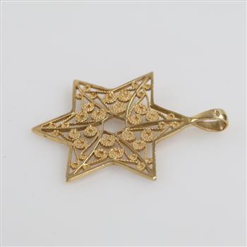 14kt Gold Filigree Star Pendant