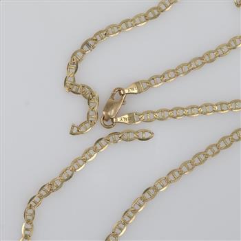 14kt Gold Flat Anchor Chain Necklace