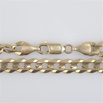 14kt Gold Flat Curb Chain Anklet