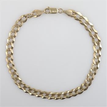 14kt Gold Flat Curb Chain Anklet