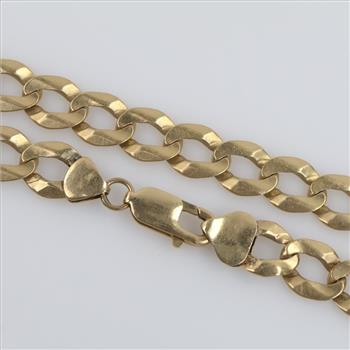 14kt Gold Flat Curb Chain Bracelet