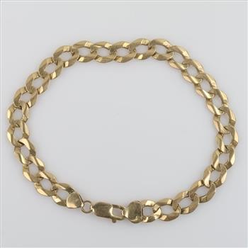 14kt Gold Flat Curb Chain Bracelet