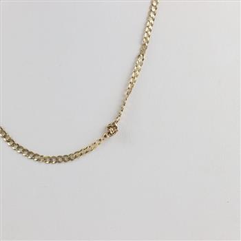 14kt Gold Flat Curb Chain Necklace