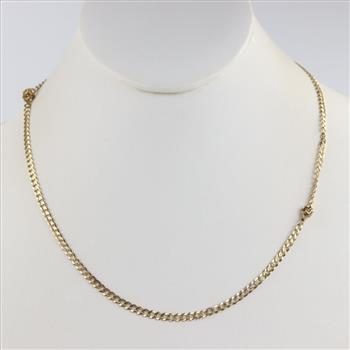 14kt Gold Flat Curb Chain Necklace