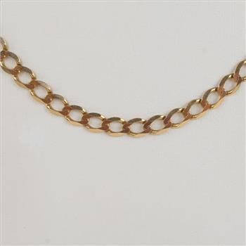 14kt Gold Flat Curb Chain Necklace