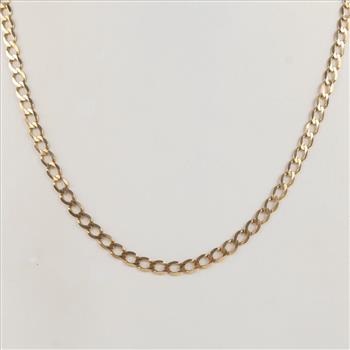 14kt Gold Flat Curb Chain Necklace