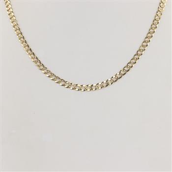 14kt Gold Flat Curb Chain Necklace