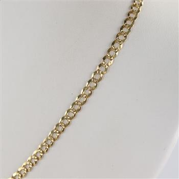 14kt Gold Flat Curb Chain Necklace