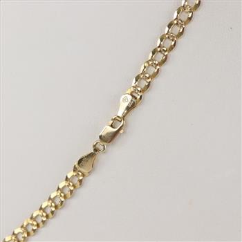 14kt Gold Flat Curb Chain Necklace