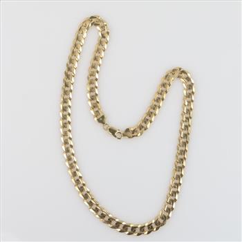 14kt Gold Flat Curb Chain Necklace