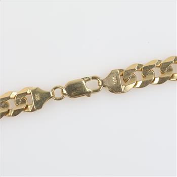 14kt Gold Flat Curb Chain Necklace