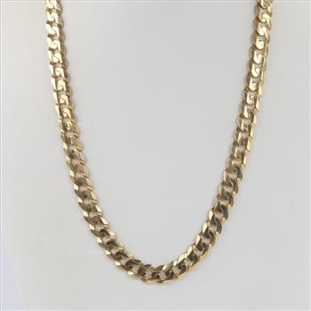 14kt Gold Flat Curb Chain Necklace