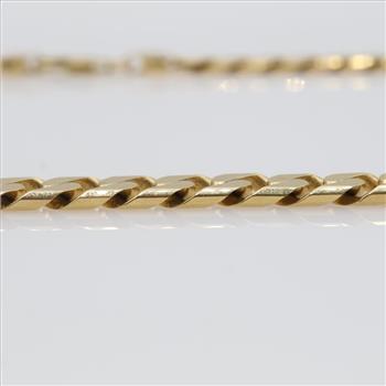 14kt Gold Flat Curb Chain Necklace -Evaluated By Our Certified Gemologist - AGS / GIA
