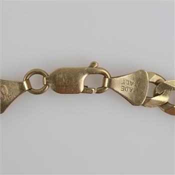 14kt Gold Flat Curb Link Bracelet