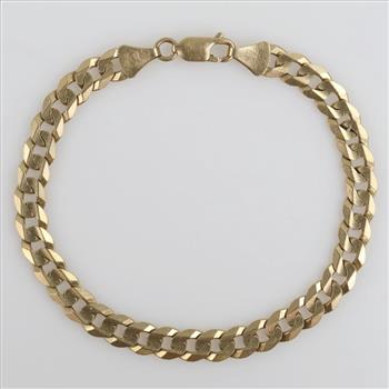 14kt Gold Flat Curb Link Bracelet