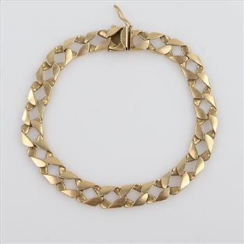 14kt Gold Flat Curb Link Bracelet