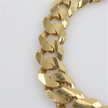 14kt Gold Flat Curb Link Chain Bracelet