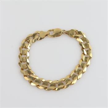 14kt Gold Flat Curb Link Chain Bracelet
