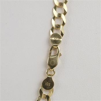 14kt Gold Flat Curb Link Chain Necklace