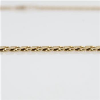 14kt Gold Flat Curb Link Chain Necklace -Evaluated By Our Certified Gemologist-AGS/GIA