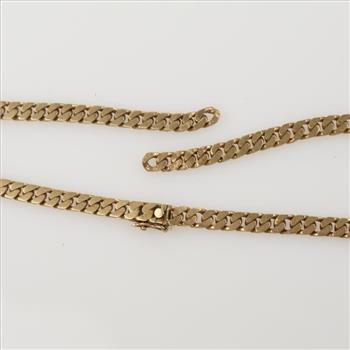 14kt Gold Flat Curb Link Chain Necklace - Evaluated By Our Certified Gemologist-AGS/GIA