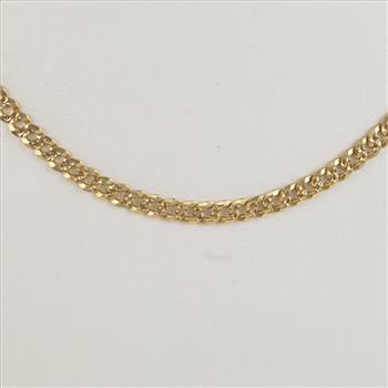 14kt Gold Flat Curb Link Necklace