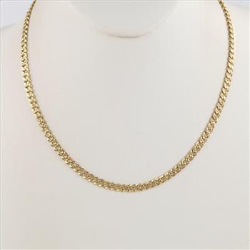 14kt Gold Flat Curb Link Necklace