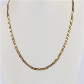14kt Gold Flat Curb Necklace