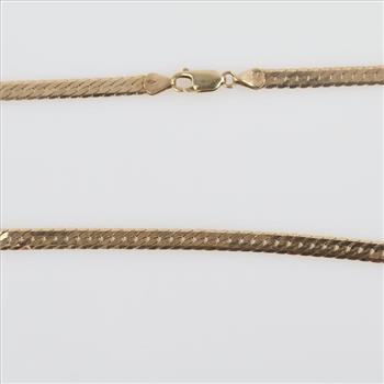 14kt Gold Flat Curb Necklace Evaluated by Our Certified Gemologist-AGS/GIA