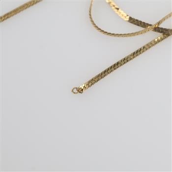 14kt Gold Flat Herringbone Chain Necklace