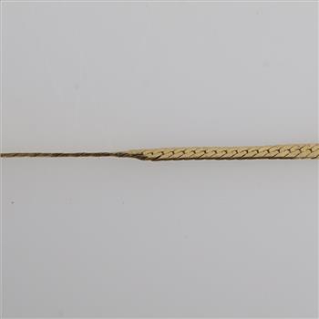 14kt Gold Flat Herringbone Chain Necklace