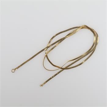 14kt Gold Flat Herringbone Chain Necklace