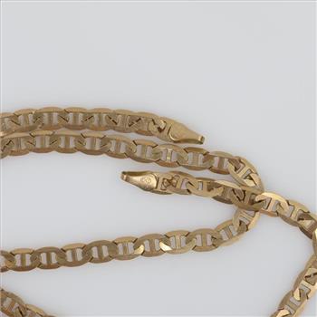 14kt Gold Flat Mariner Necklace