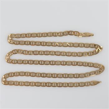 14kt Gold Flat Mariner Necklace