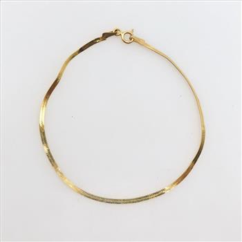 14kt Gold Flat Snake Chain Bracelet