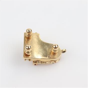 14kt Gold Grand Piano Ruby Accents Seed Pearl Pendant