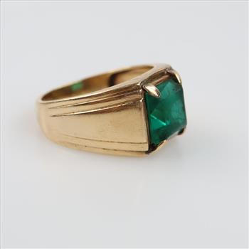 14kt Gold Green Spinel Stone Ring
