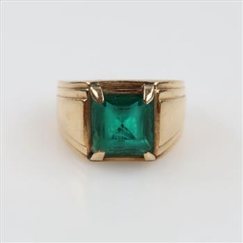 14kt Gold Green Spinel Stone Ring