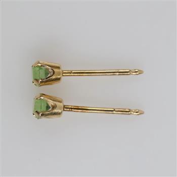 14kt Gold Green Stone Earrings