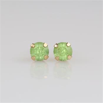 14kt Gold Green Stone Earrings