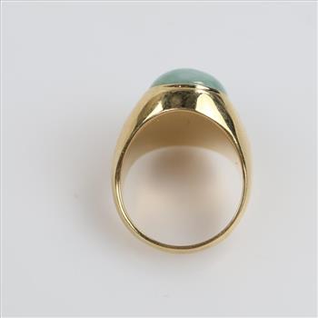 14kt Gold Green Stone Ring