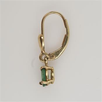 14kt Gold Green Stone Single Earring