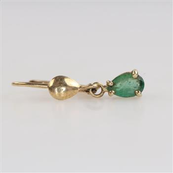 14kt Gold Green Stone Single Earring