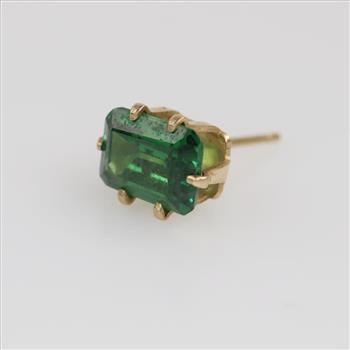 14kt Gold Green Tourmaline Stud Earring