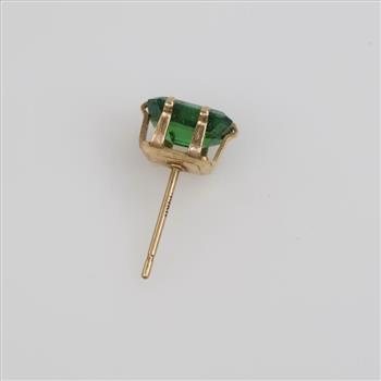 14kt Gold Green Tourmaline Stud Earring