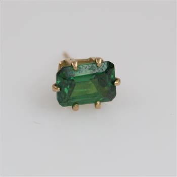 14kt Gold Green Tourmaline Stud Earring