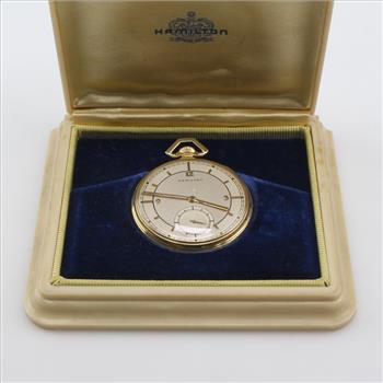 14kt Gold Hamilton Open Face Pocket Watch
