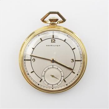 14kt Gold Hamilton Open Face Pocket Watch