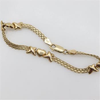 14kt Gold Heart Bracelet